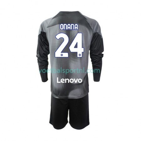 Inter Milan Andre Onana 24 Doelman Kind Thuis Tenue 2022-23 L/S